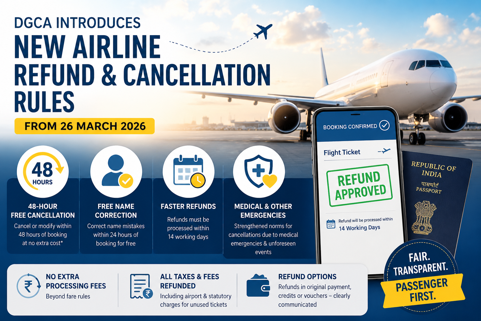 DGCA Revises Air Ticket Cancellation & Refund Rules, Big Win for Flyers