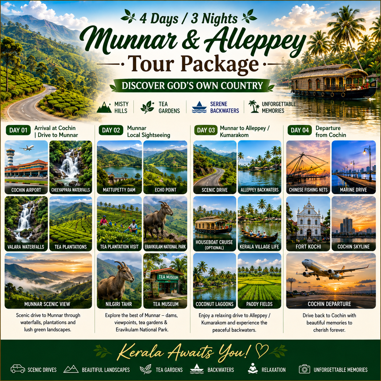 Escape to Kerala – Where Misty Hills Meet Serene Backwaters!